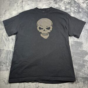 Vintage Skull‎ Graphic T-Shirt Mens Large Grunge Color Changing Dot Pixel Print